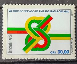 C 1872 Selo 40 Anos Tratado de Amizade Portugal 1993