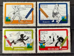 C 1873 Selo Bienal Interancional de Quadrinhos Literatura 1993 Serie Completa Separados