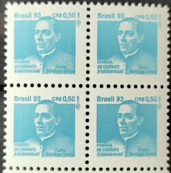 C 1879 Selo Combate Contra Mal de Hansen Hanseniase Saude Padre Uchoa Religiao 1993 H30 Quadra