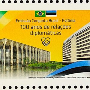 C 4024 Selo Relacoes Diplomaticas Brasil Estonia Brasilia Talin Mao Itamaraty Bandeira 2021