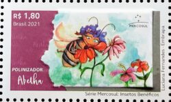 C 4025 Selo Insetos Beneficos Abelha Mercosul 2021