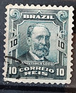 Selo Regular Cod RHM 136 Alegoria Republicana Jornalista Aristides Lobo 1915 Circulado 12