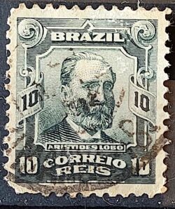 Selo Regular Cod RHM 136 Alegoria Republicana Jornalista Aristides Lobo 1915 Circulado 14
