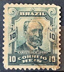 Selo Regular Cod RHM 136 Alegoria Republicana Jornalista Aristides Lobo 1915 Circulado 15