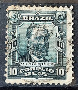 Selo Regular Cod RHM 136 Alegoria Republicana Jornalista Aristides Lobo 1915 Circulado 17