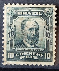 Selo Regular Cod RHM 136 Alegoria Republicana Jornalista Aristides Lobo 1915 Circulado 2