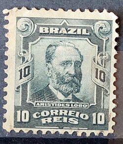 Selo Regular Cod RHM 136 Alegoria Republicana Jornalista Aristides Lobo 1915 Circulado 4