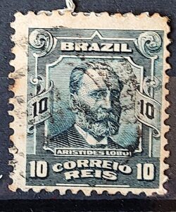 Selo Regular Cod RHM 136 Alegoria Republicana Jornalista Aristides Lobo 1915 Circulado 5