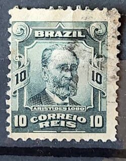 Selo Regular Cod RHM 136 Alegoria Republicana Jornalista Aristides Lobo 1915 Circulado 6