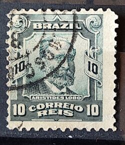 Selo Regular Cod RHM 136 Alegoria Republicana Jornalista Aristides Lobo 1915 Circulado 9