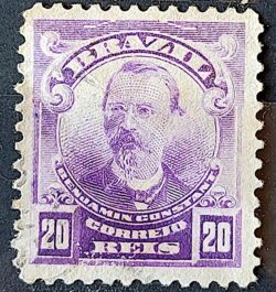 Selo Regular Cod RHM 137 Alegoria Republicana Jornalista Benjamin Constant Militar 1906 Circulado 1