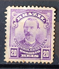 Selo Regular Cod RHM 137 Alegoria Republicana Jornalista Benjamin Constant Militar 1906 Circulado 14