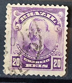 Selo Regular Cod RHM 137 Alegoria Republicana Jornalista Benjamin Constant Militar 1906 Circulado 8