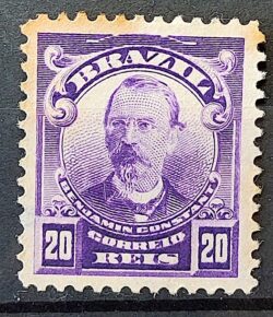 Selo Regular Cod RHM 137 a Alegoria Republicana Jornalista Benjamin Constant Militar 1915 1