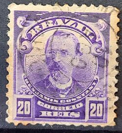 Selo Regular Cod RHM 137 a Alegoria Republicana Jornalista Benjamin Constant Militar 1915 Circulado 1
