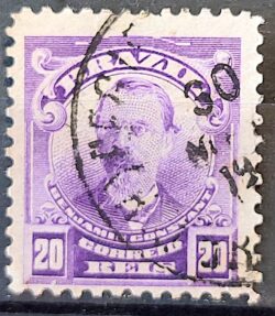 Selo Regular Cod RHM 137 a Alegoria Republicana Jornalista Benjamin Constant Militar 1915 Circulado 11