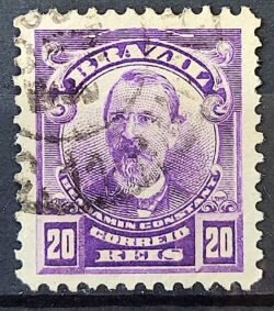 Selo Regular Cod RHM 137 a Alegoria Republicana Jornalista Benjamin Constant Militar 1915 Circulado 19