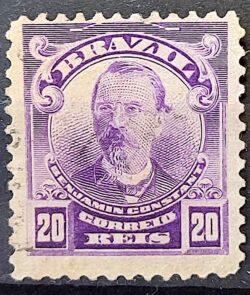 Selo Regular Cod RHM 137 a Alegoria Republicana Jornalista Benjamin Constant Militar 1915 Circulado 2