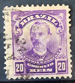 Selo Regular Cod RHM 137 a Alegoria Republicana Jornalista Benjamin Constant Militar 1915 Circulado 21