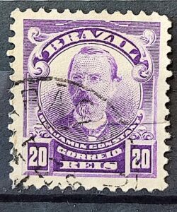 Selo Regular Cod RHM 137 a Alegoria Republicana Jornalista Benjamin Constant Militar 1915 Circulado 4