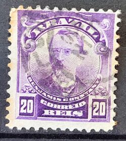 Selo Regular Cod RHM 137 a Alegoria Republicana Jornalista Benjamin Constant Militar 1915 Circulado 6