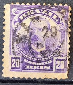 Selo Regular Cod RHM 137 a Alegoria Republicana Jornalista Benjamin Constant Militar 1915 Circulado 7