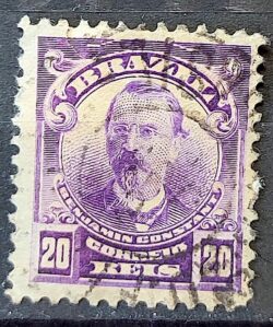 Selo Regular Cod RHM 137 a Alegoria Republicana Jornalista Benjamin Constant Militar 1915 Circulado 8