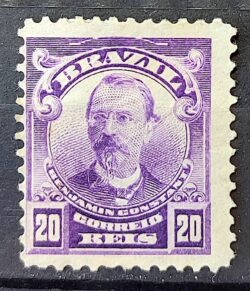 Selo Regular Cod RHM 137 a Alegoria Republicana Jornalista Benjamin Constant Militar 1915 Circulado 9