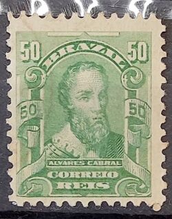 Selo Regular Cod RHM 138 a Alegoria Republicana Pedro Alvares Cabral Portugal 1915 Circulado 7