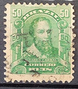 Selo Regular Cod RHM 138 a Alegoria Republicana Pedro Alvares Cabral Portugal 1915 Circulado 8