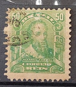 Selo Regular Cod RHM 138 a Alegoria Republicana Pedro Alvares Cabral Portugal 1915 Circulado 9