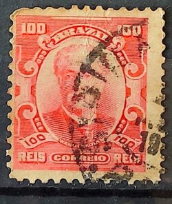 Selo Regular Cod RHM 139 Alegoria Republicana Eduardo Wandenkolk Militar Marinha 1906 Circulado 1