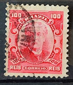 Selo Regular Cod RHM 139 Alegoria Republicana Eduardo Wandenkolk Militar Marinha 1906 Circulado 13