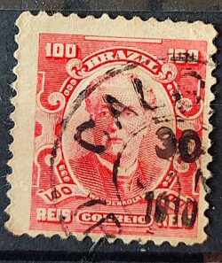 Selo Regular Cod RHM 139 Alegoria Republicana Eduardo Wandenkolk Militar Marinha 1906 Circulado 14