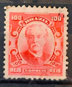 Selo Regular Cod RHM 139 Alegoria Republicana Eduardo Wandenkolk Militar Marinha 1906 Circulado 15