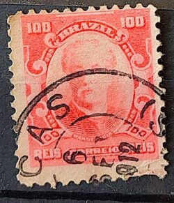 Selo Regular Cod RHM 139 Alegoria Republicana Eduardo Wandenkolk Militar Marinha 1906 Circulado 17