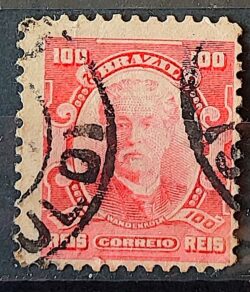 Selo Regular Cod RHM 139 Alegoria Republicana Eduardo Wandenkolk Militar Marinha 1906 Circulado 19