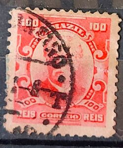 Selo Regular Cod RHM 139 Alegoria Republicana Eduardo Wandenkolk Militar Marinha 1906 Circulado 4