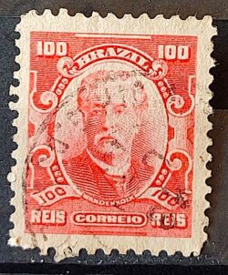 Selo Regular Cod RHM 139 Alegoria Republicana Eduardo Wandenkolk Militar Marinha 1906 Circulado 8