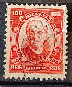 Selo Regular Cod RHM 139 Alegoria Republicana Eduardo Wandenkolk Militar Marinha 1906 Circulado 9