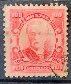 Selo Regular Cod RHM 139 a Alegoria Republicana Eduardo Wandenkolk Militar Marinha 1906 Circulado 10