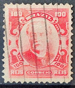 Selo Regular Cod RHM 139 a Alegoria Republicana Eduardo Wandenkolk Militar Marinha 1906 Circulado 11