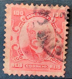 Selo Regular Cod RHM 139 a Alegoria Republicana Eduardo Wandenkolk Militar Marinha 1906 Circulado 12