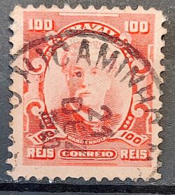 Selo Regular Cod RHM 139 a Alegoria Republicana Eduardo Wandenkolk Militar Marinha 1906 Circulado 14