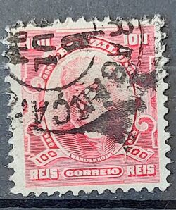 Selo Regular Cod RHM 139 a Alegoria Republicana Eduardo Wandenkolk Militar Marinha 1906 Circulado 18