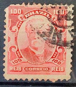 Selo Regular Cod RHM 139 a Alegoria Republicana Eduardo Wandenkolk Militar Marinha 1906 Circulado 19