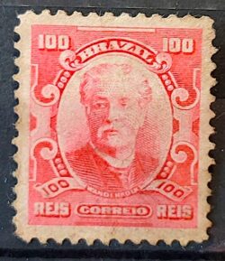 Selo Regular Cod RHM 139 a Alegoria Republicana Eduardo Wandenkolk Militar Marinha 1906 Circulado 2