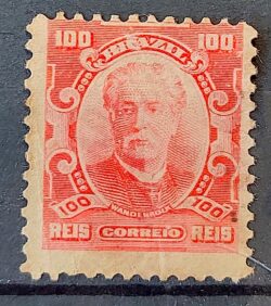 Selo Regular Cod RHM 139 a Alegoria Republicana Eduardo Wandenkolk Militar Marinha 1906 Circulado 7