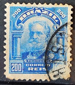 Selo Regular Cod RHM 140 Alegoria Republicana Presidente Marechal Deodoro da Fonseca Militar 1906 Circulado 13