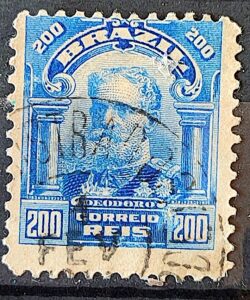 Selo Regular Cod RHM 140 Alegoria Republicana Presidente Marechal Deodoro da Fonseca Militar 1906 Circulado 14
